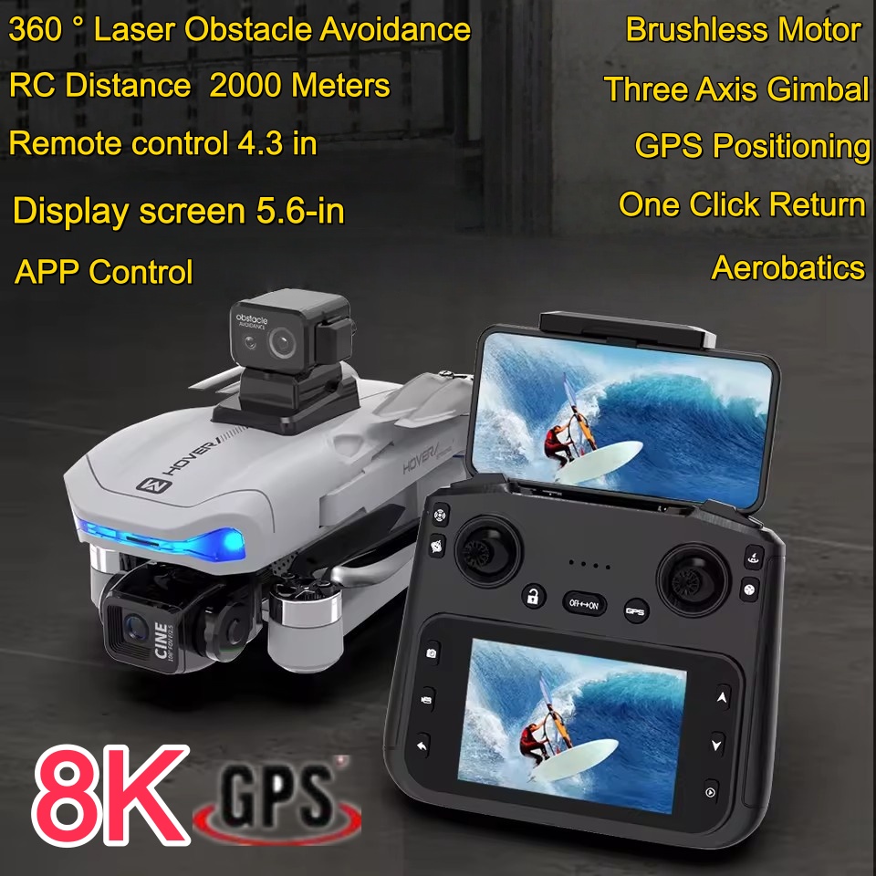 2KM Three-Axis Gimbal Drone 8K - Drone Gimbal Brushless ulasan dan harga